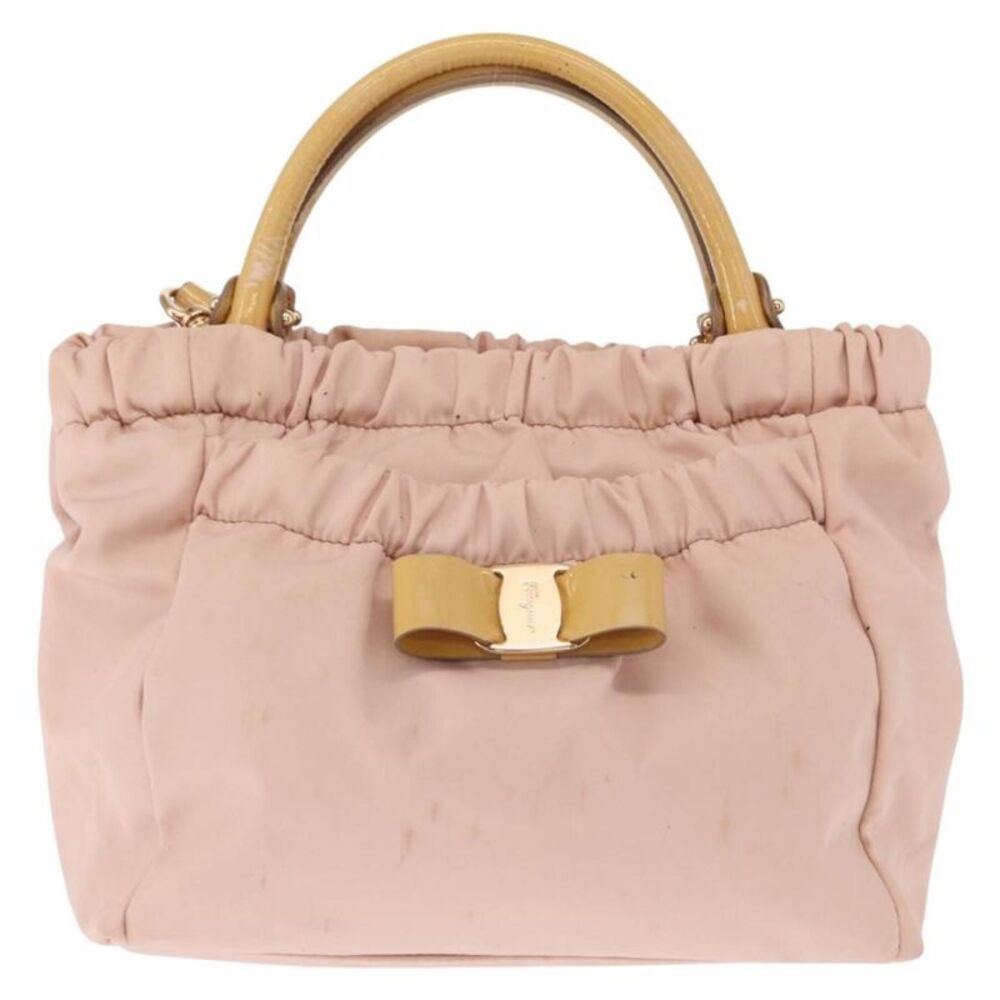 Salvatore Ferragamo Vala Nylon Pink Nylon Handbag